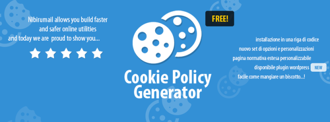 Cookie policy generator: il nuovo progetto di Nibirumail
